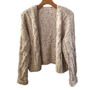 Anthropologie Moon & Madison Chunky Popcorn Knit Cardigan Sweater / M / Ivory